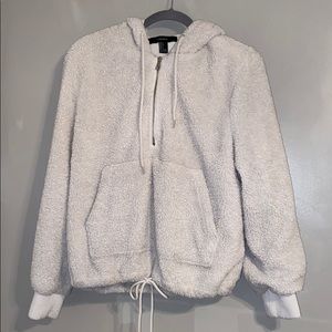 WHITE FUR SWEATSHIRT